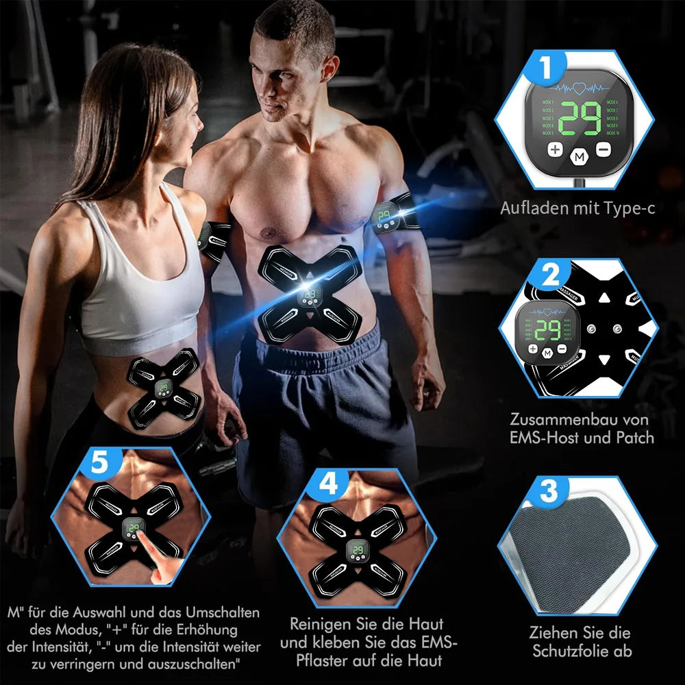Portable EMS Abdominal Trainer | Home Muscle Toning Device EMS Muscle Trainer QXL
