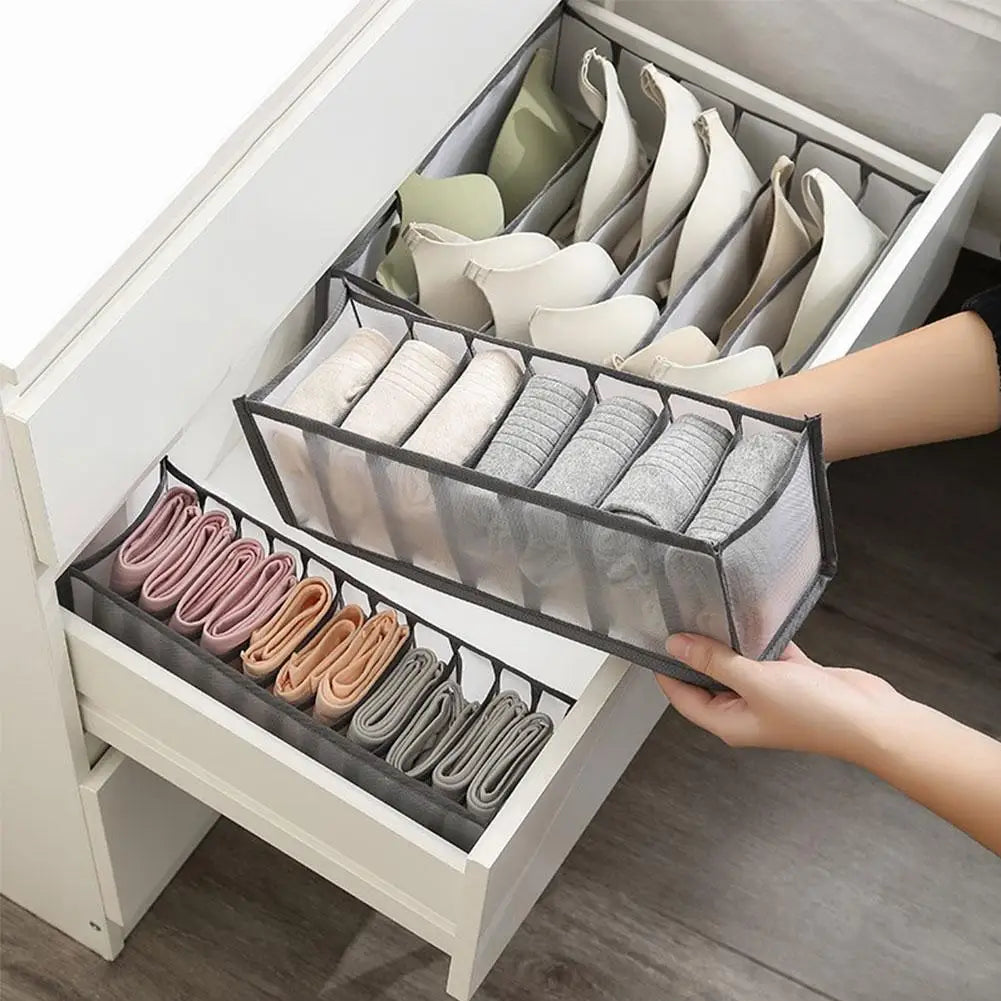 Foldable Underwear Drawer Organizer | 7-Compartment Storage Drawer Organizer QXL