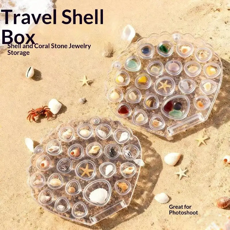 Seashell Acrylic Storage Box | Transparent Jewelry Display Case Acrylic Display Box QXL