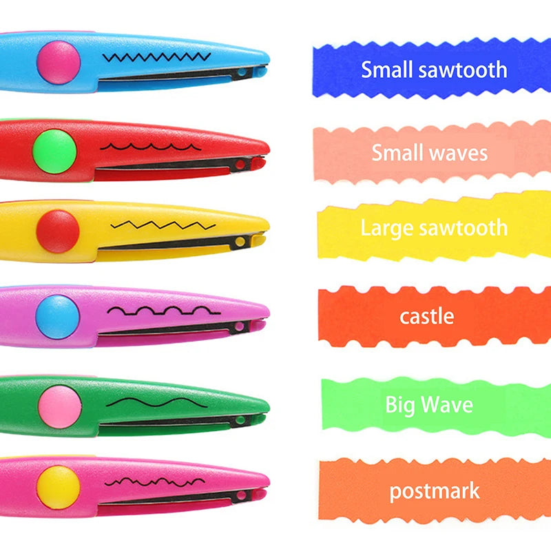 6-Piece Decorative Edge Scissors Set | Wavy DIY Craft Cuts Decorative Craft Scissors QXL
