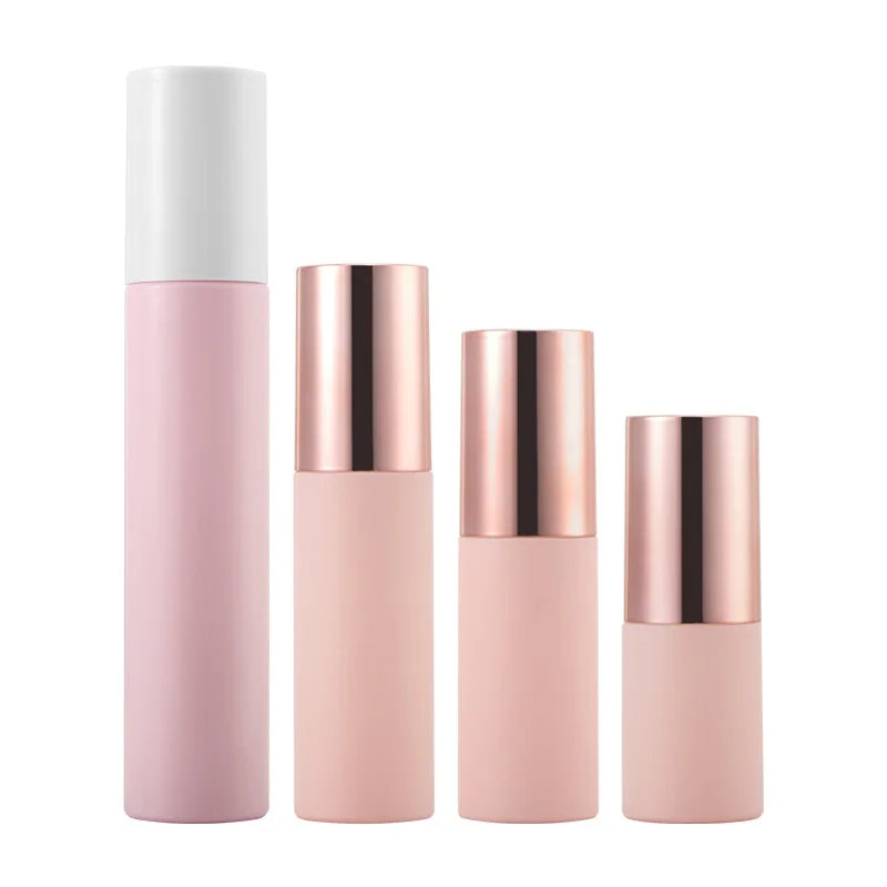 Airless Pump Spray Bottle 30ml 60ml | Pink Aluminum Cap Refillable Spray Bottle QXL