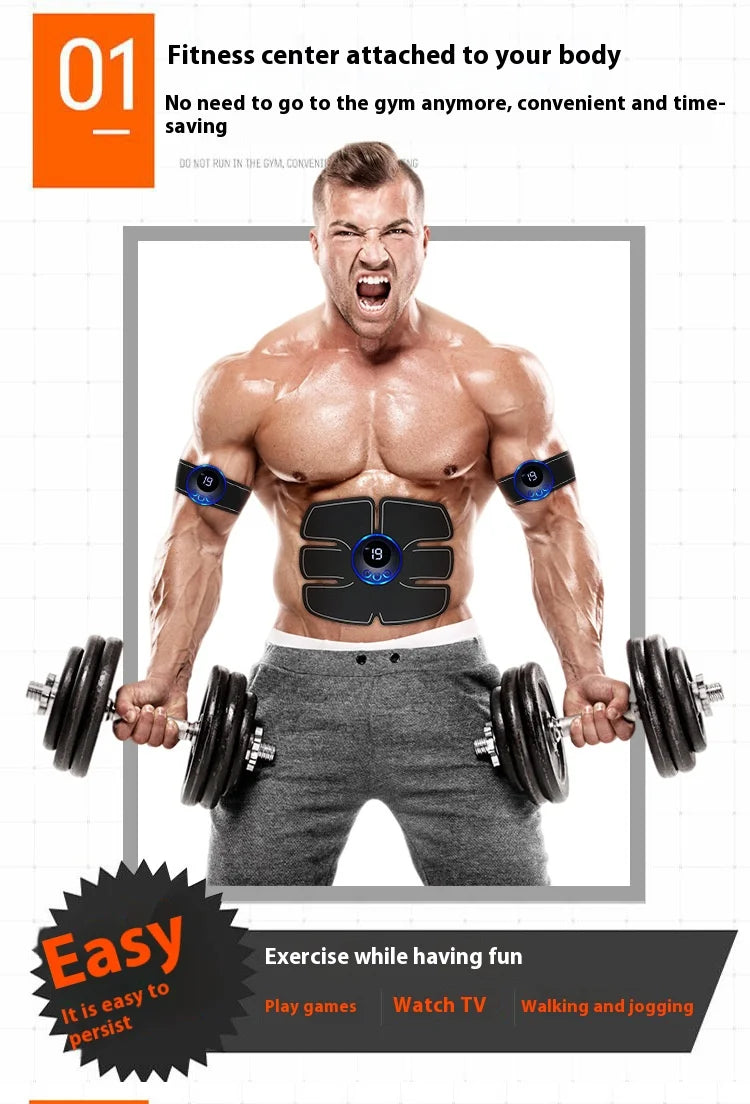 EMS Ab Trainer & Muscle Toner | Rechargeable Home Fitness EMS Muscle Toner QXL