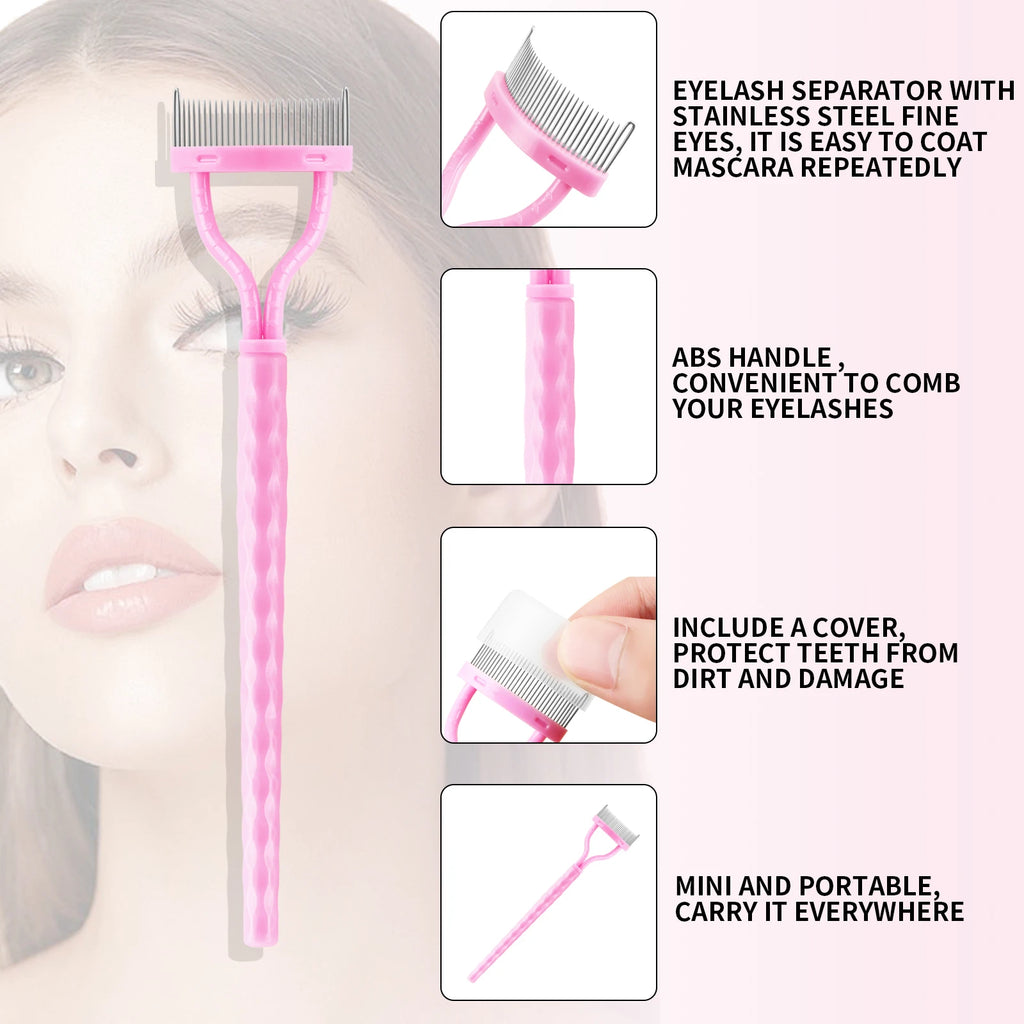 6-Piece Eyelash & Eyebrow Kit | Curler, Spoolie & Brow Brush Eye Makeup Tool Kit QXL