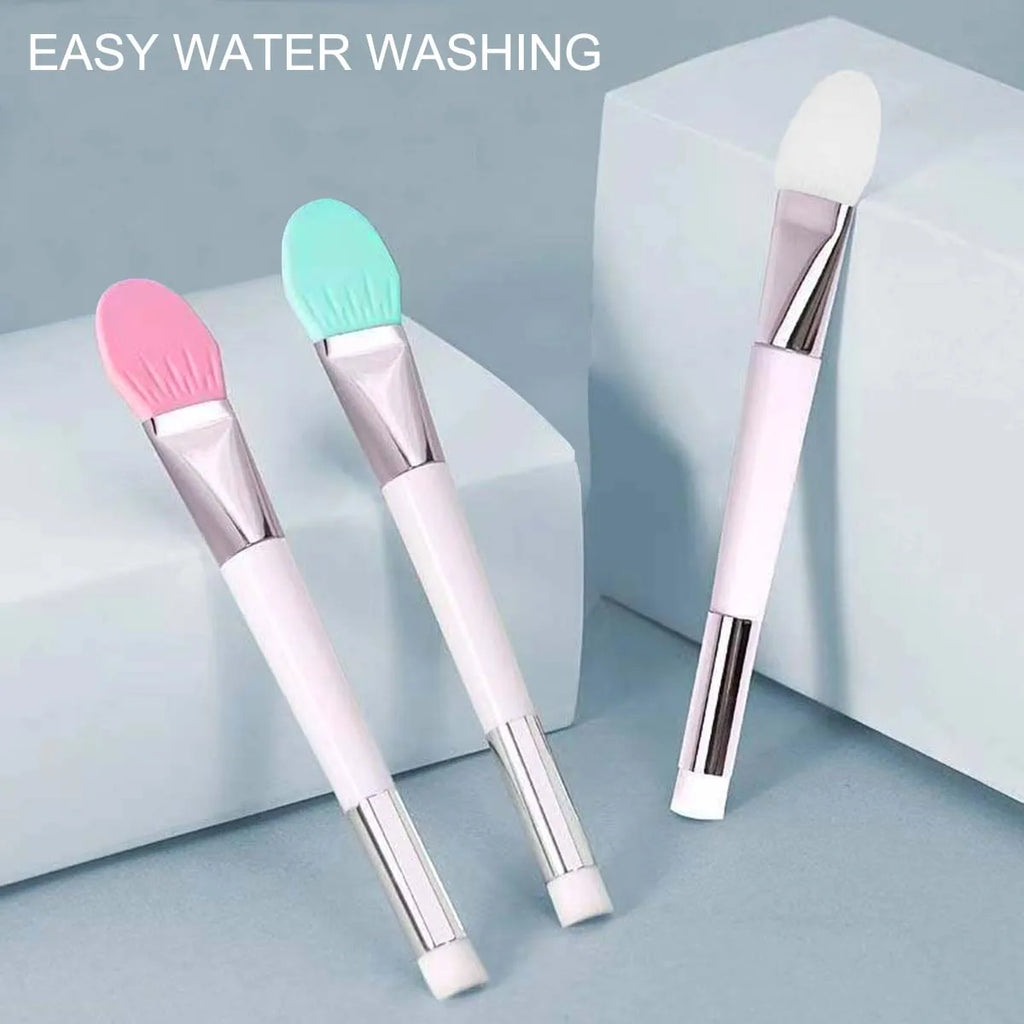 Double-Ended Silicone Face Mask Brush | Soft Dual-Tip Silicone Mask Brush QXL