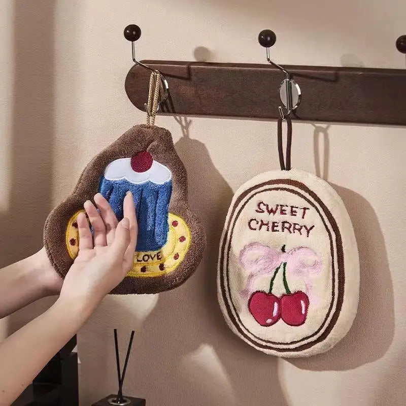 Absorbent Wall-Hanging Hand Towel | Embroidered Kitchen & Bath Hanging Hand Towel QXL