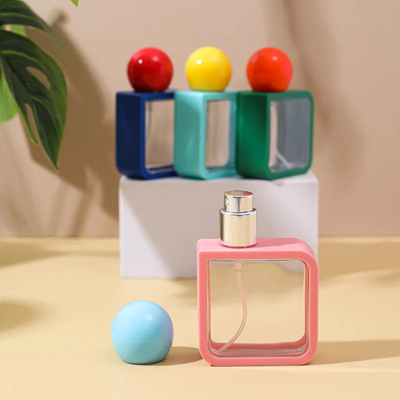 40ml Refillable Square Perfume Atomizer | Colorful Spray Bottle Perfume Atomizer QXL