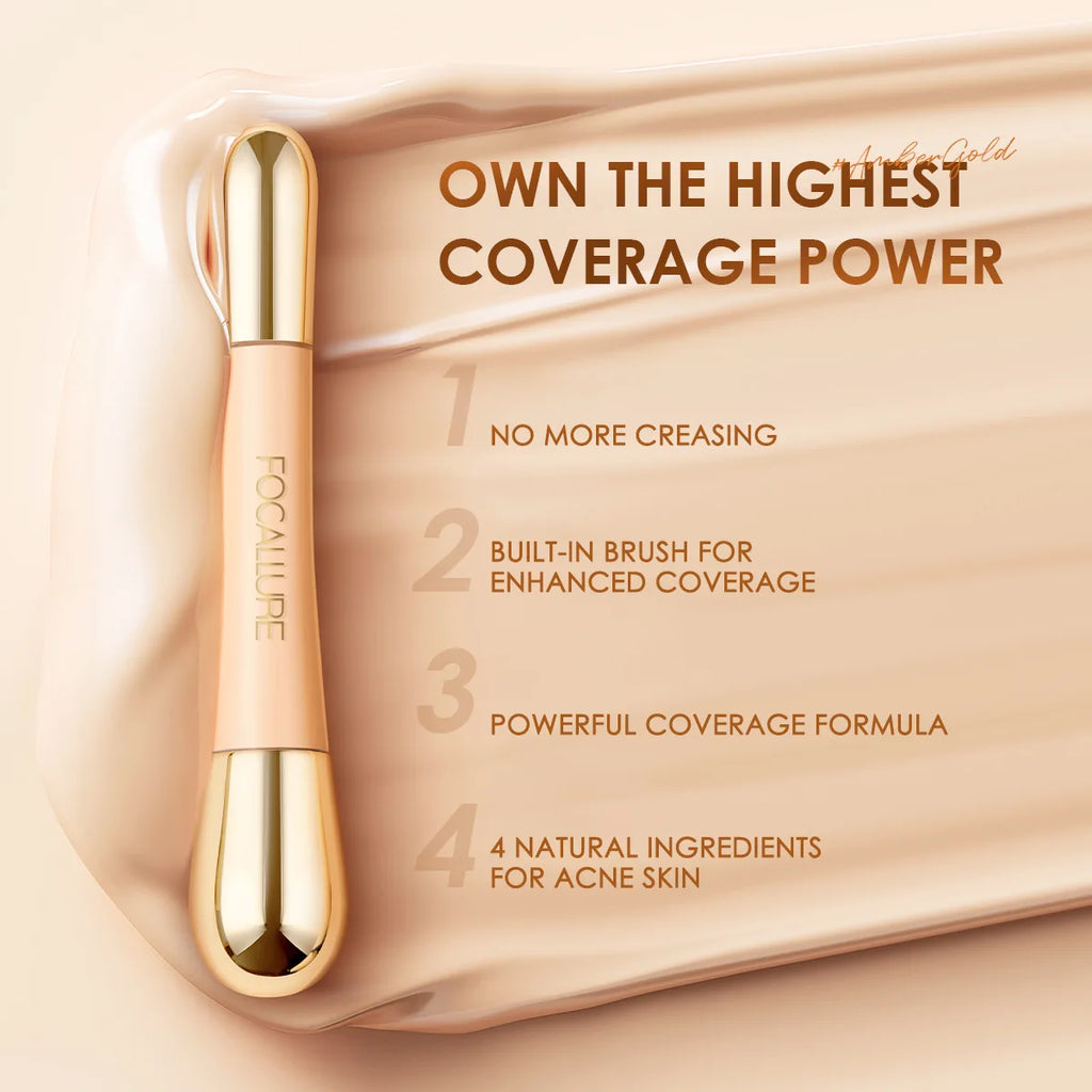 FOCALURE Dual-Ended Concealer Brush – All Skin Types Concealer Brush QXL