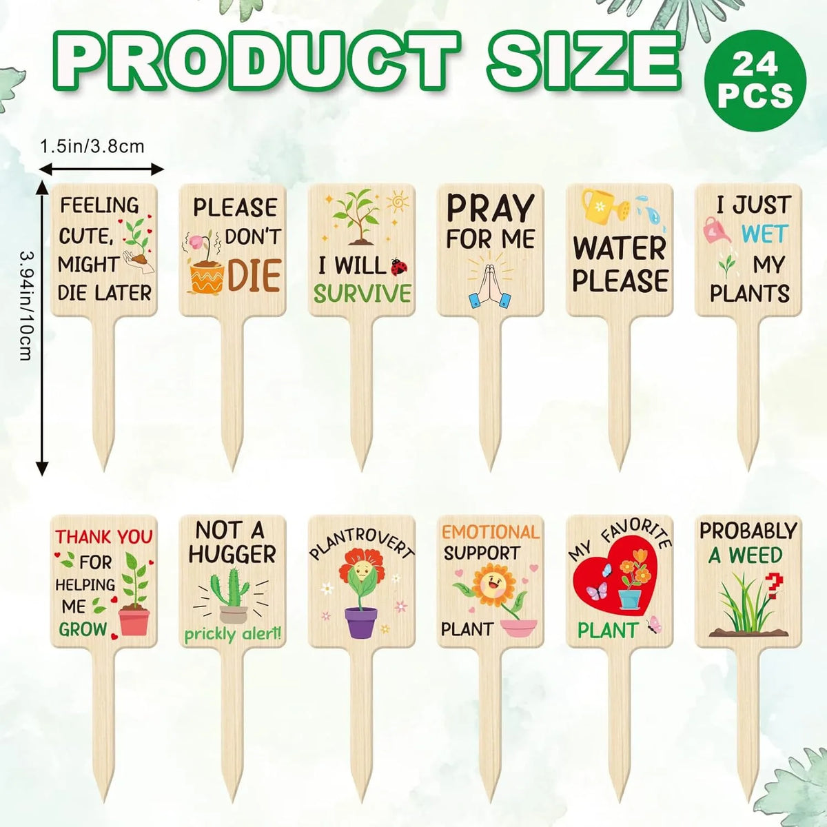 24-Pack Wooden Plant Labels | Herb & Garden Markers Garden Plant Markers QXL C 12pcs x 2