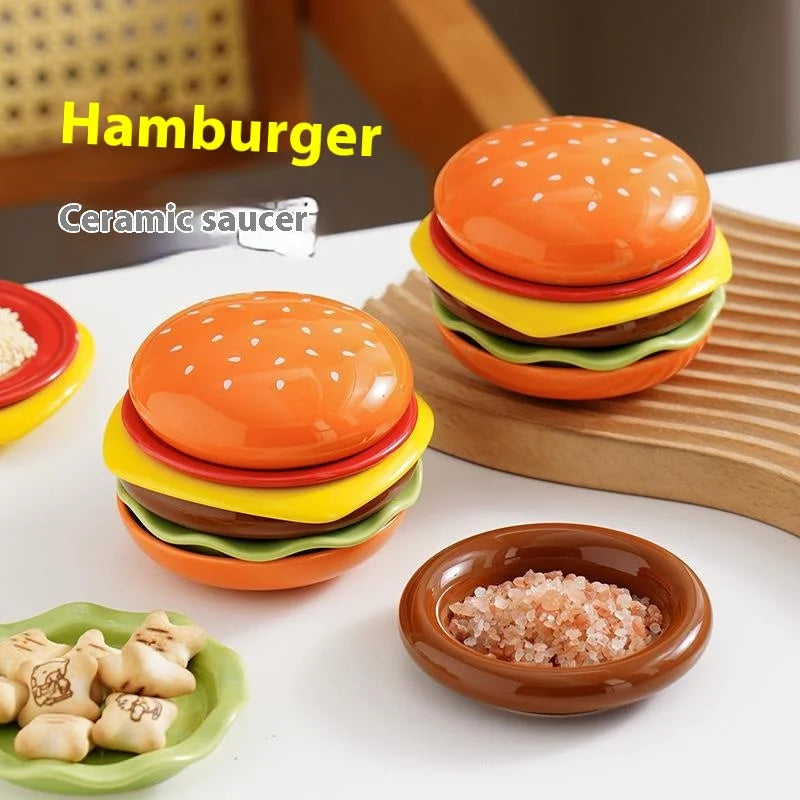 6-Layer Stackable Hamburger Plate Set | Sauce & Snack Plates Stackable Plate Set QXL