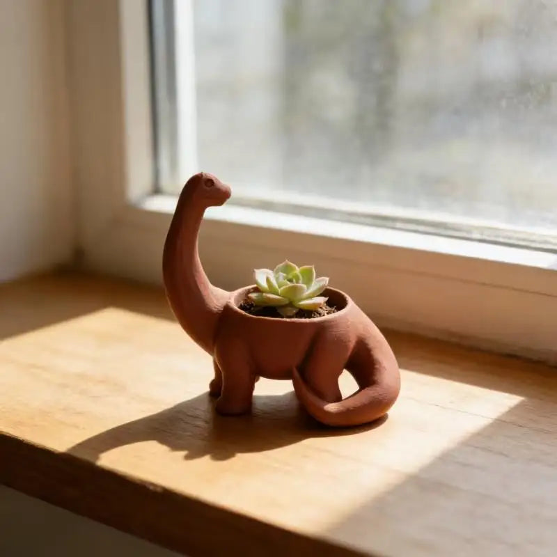 Dinosaur Planter Pot with Drainage | Succulents & Herbs Novelty Planter Pot QXL