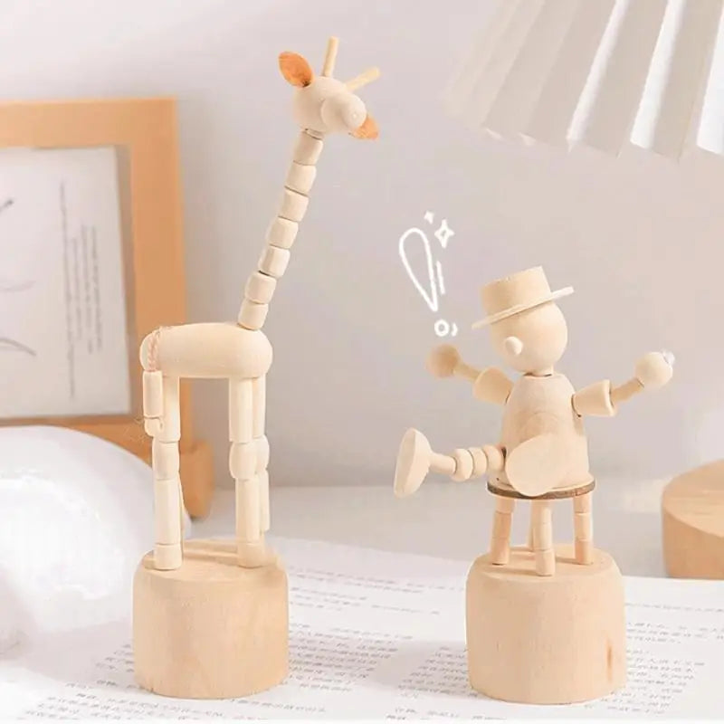 Wooden Animal Finger Puppet Figurines | DIY Kids Desk Toy Wooden Finger Puppet QXL