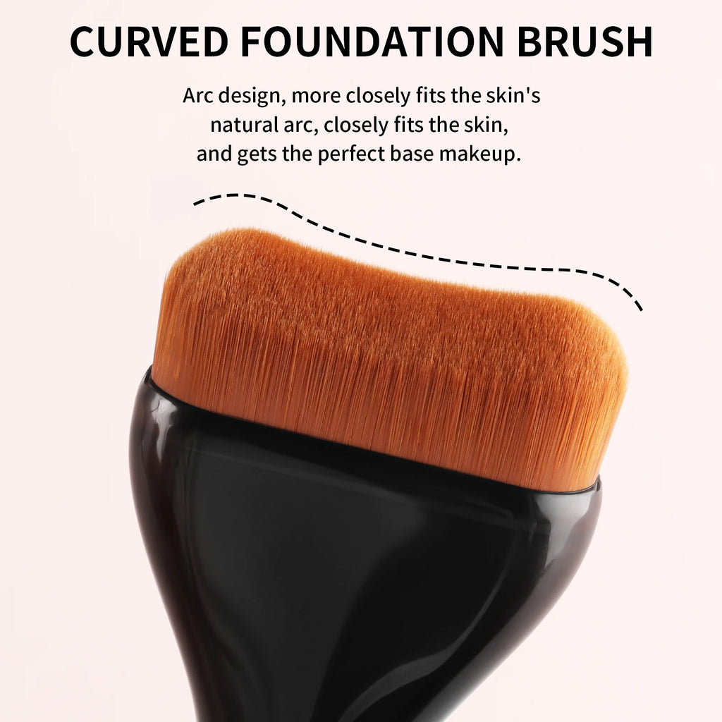 Ronshadow Wave Curved Foundation Brush – Ultra Thin Flat Foundation Brush QXL