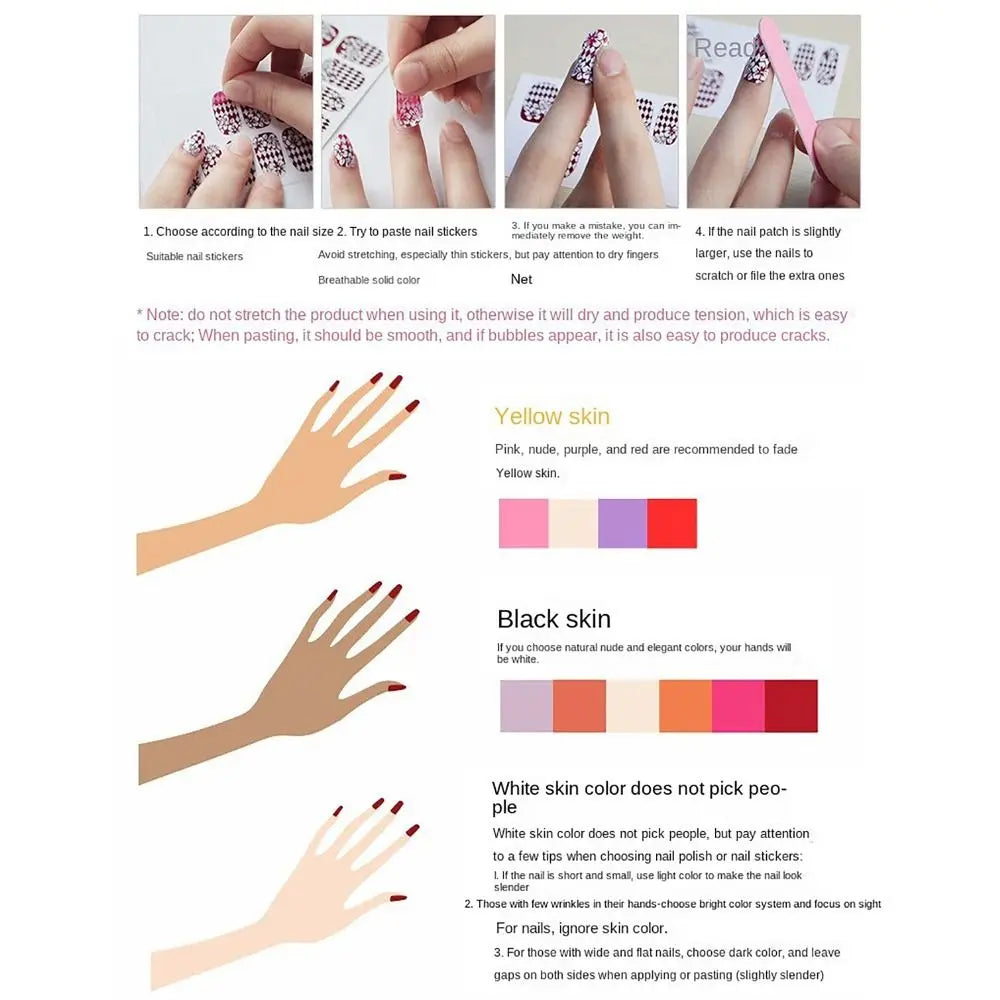 Semi-Cured Gel Nail Stickers | Floral Full Cover Nail Strips Gel Nail Stickers QXL