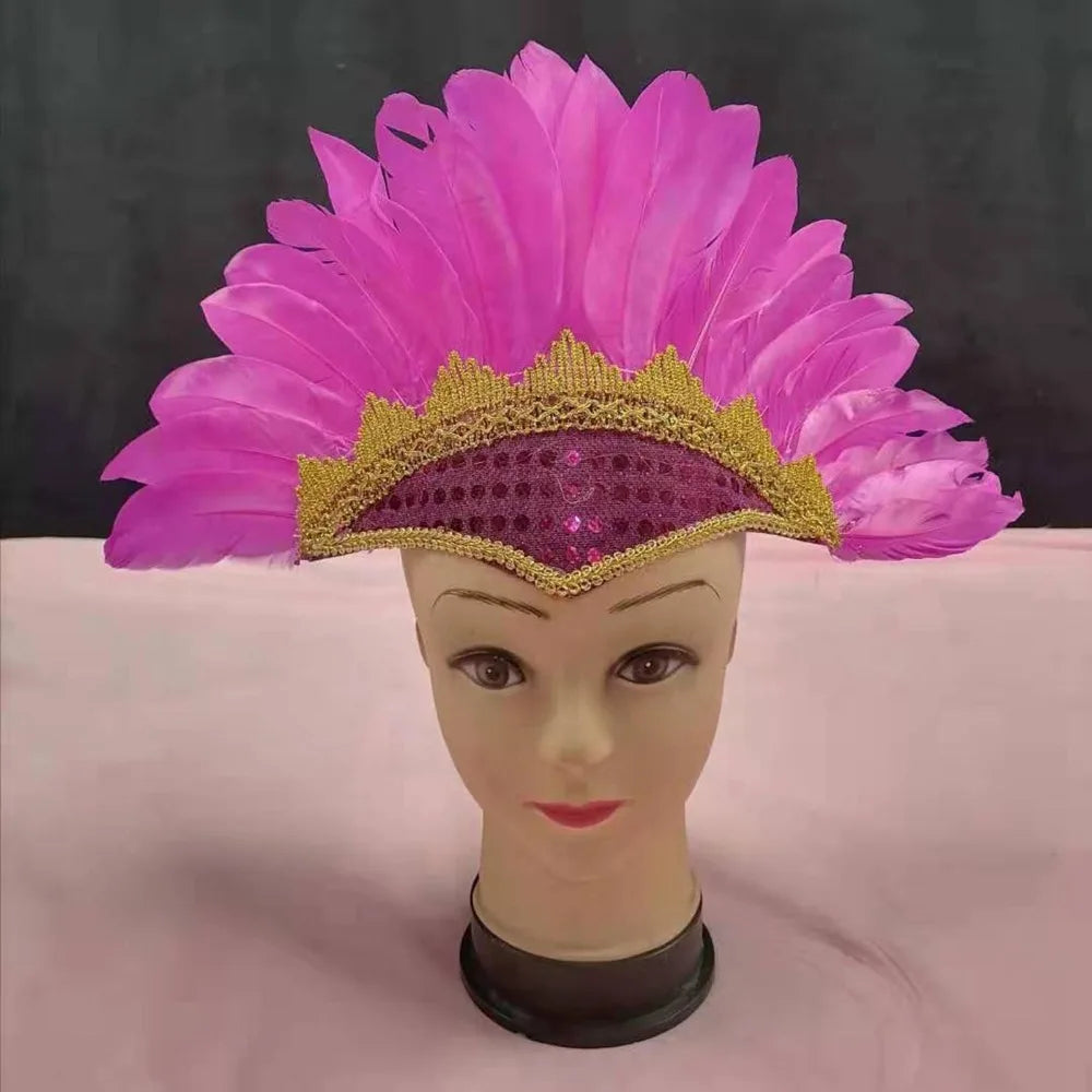Colorful Feather Headdress | Adjustable Carnival Costume Costume Headdress QXL