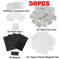 100-Pack 50mm Square DIY Fridge Magnet Badge Button Parts Set DIY Badge Making Kit QXL 50Pcs 50x50cm