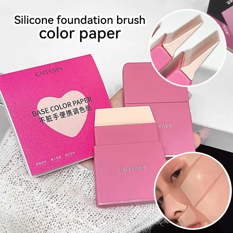 Portable Silicone Foundation Brush | Flat Base Makeup Tool Silicone Makeup Brush QXL