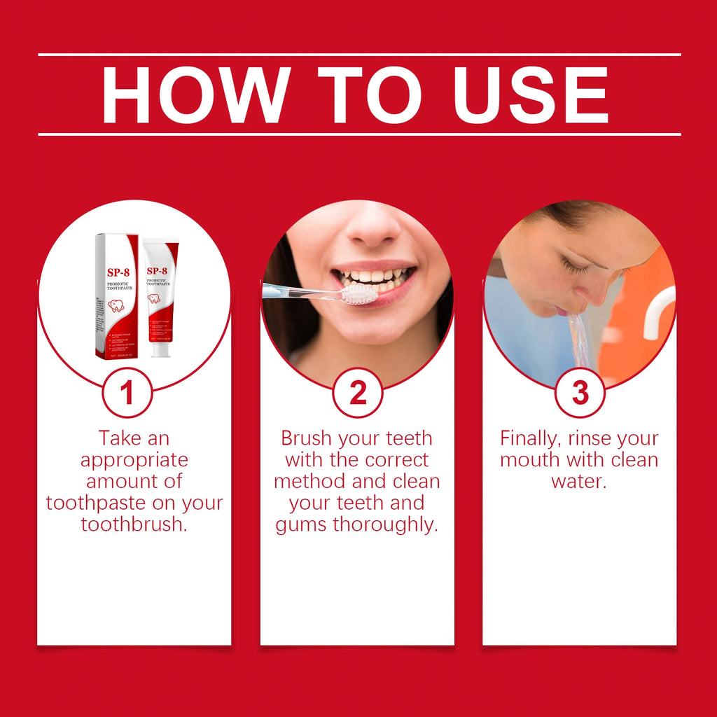 Probiotic Whitening Toothpaste | Deep Clean, Fresh Breath & Enamel Probiotic Toothpaste QXL