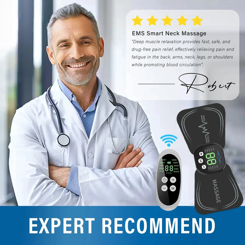 EMS Neck Massager Rechargeable | Pulse Muscle Relaxation Device EMS Neck Massager QXL