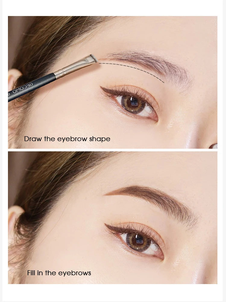 GECOMO Eyeliner & Eyebrow Brush – Flat Blade Arc Head Eye Makeup Brush QXL