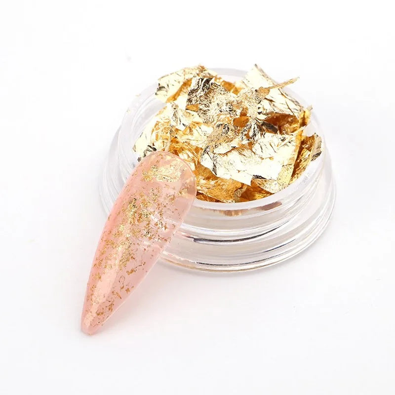 Gold Silver Copper Nail Foil Flakes & Glitter Sequins 1–5 Pack Nail Foil Flakes QXL