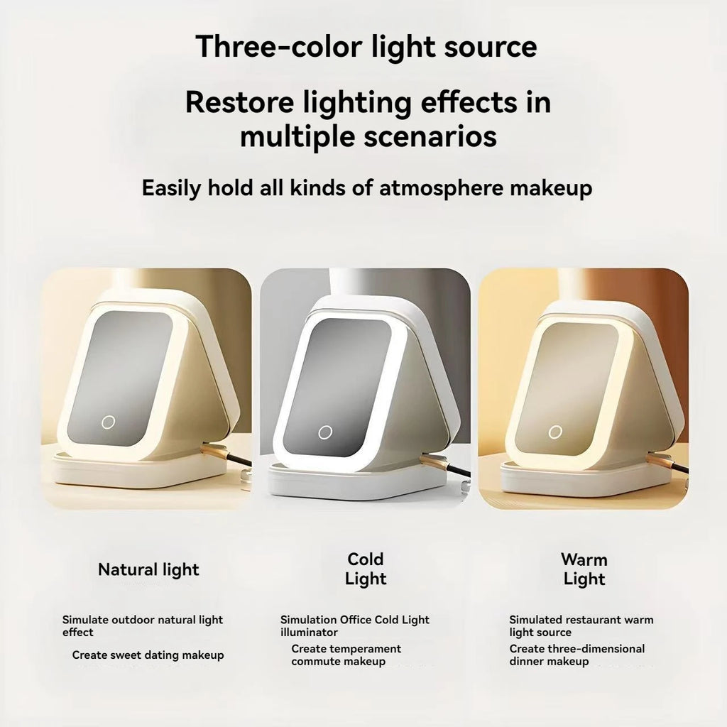 Portable Lighted Makeup Mirror Storage Case | Travel & Home Lighted Makeup Mirror QXL