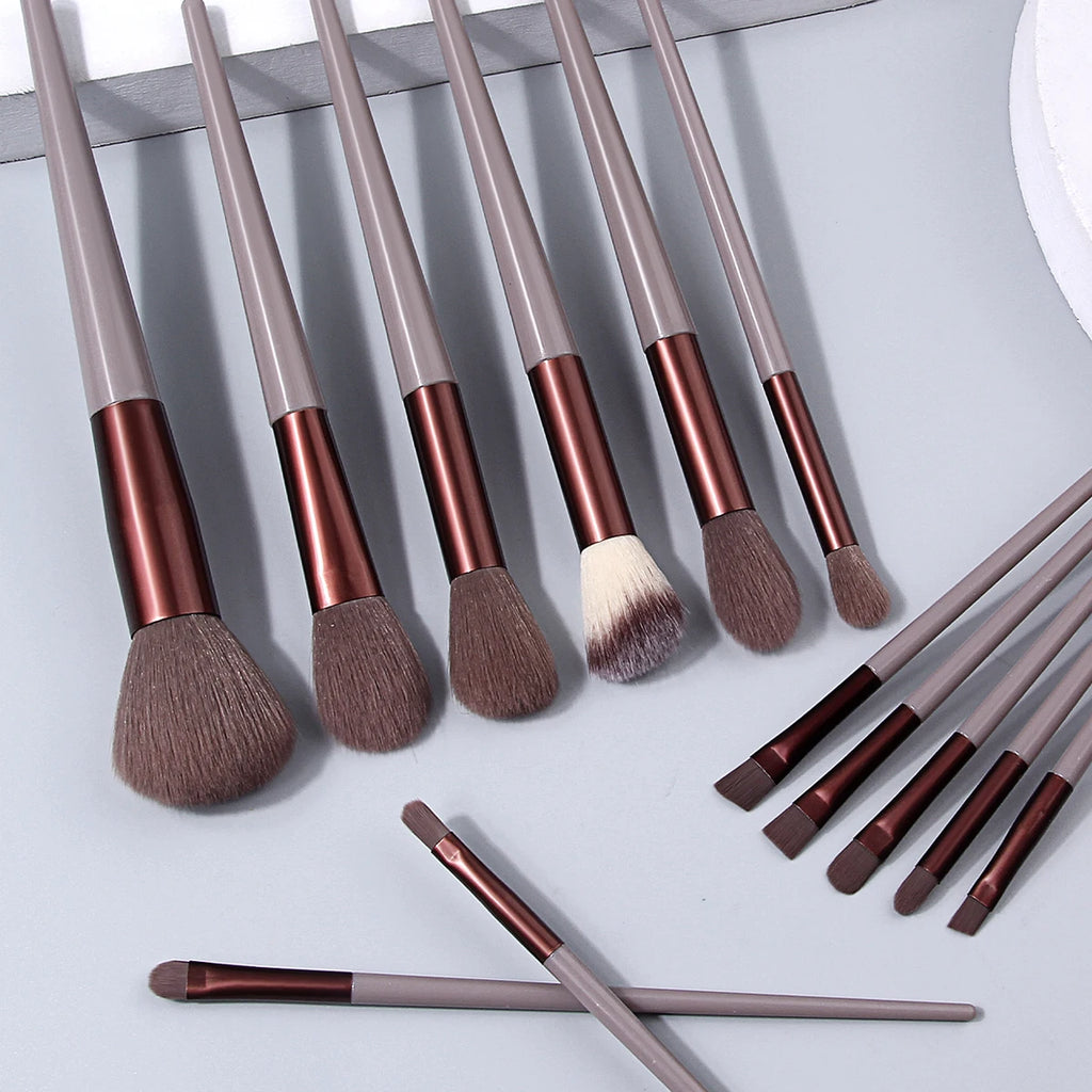 KOSSHOW 13-Pc Makeup Brush Set – Foundation, Blush & Eye Makeup Brush Set QXL