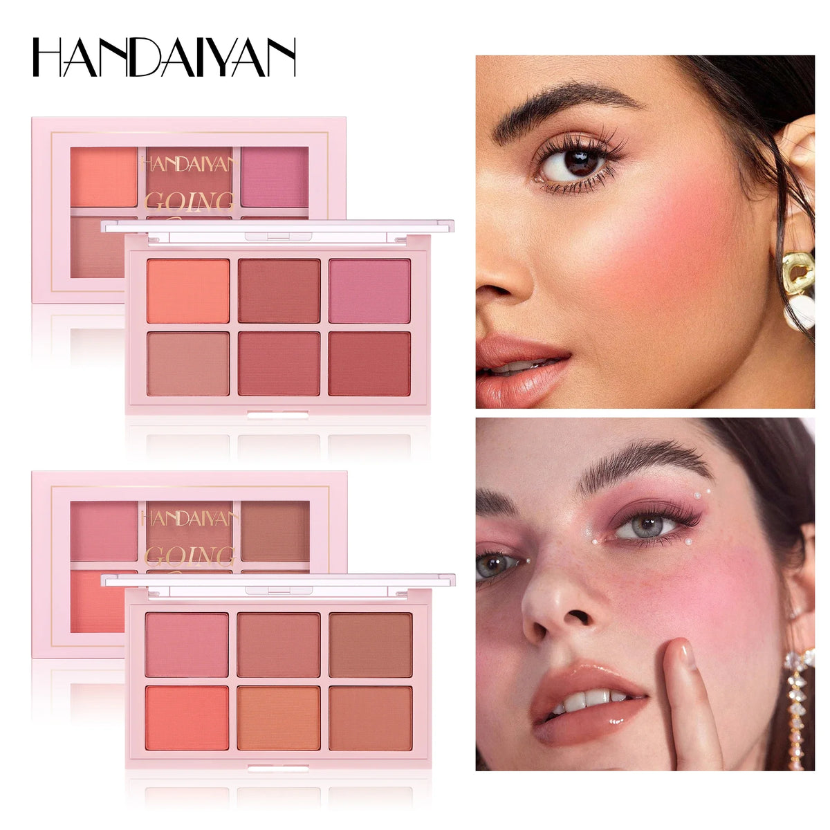 Handaiyan Matte Blush Palette – Contour, Highlight & Brighten Powder Blush Palette QXL