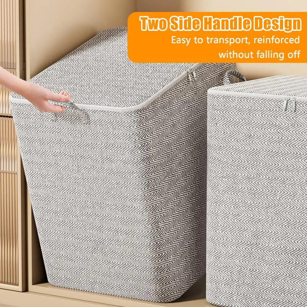Foldable Clothes Storage Box with Lid | Large Laundry Organizer Clothes Storage Box QXL
