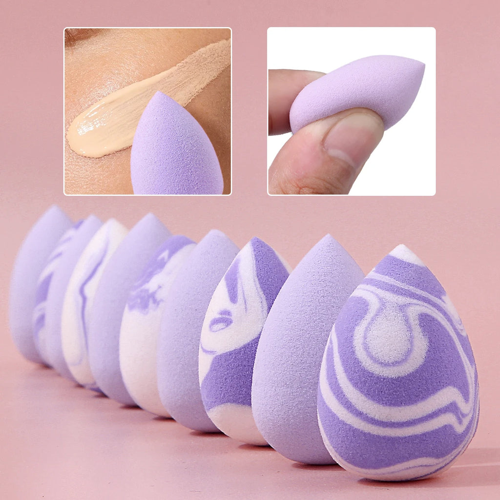 10-Pack Mini Marble Makeup Sponges | Foundation & Powder Puffs Makeup Sponge Set QXL