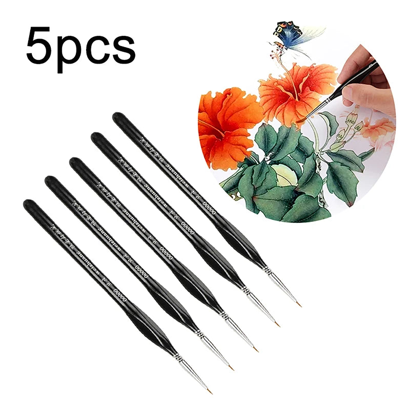 5-Pack 00000 Fine Tip Miniature Paint Brushes – Nylon Detail Miniature Paint Brushes QXL