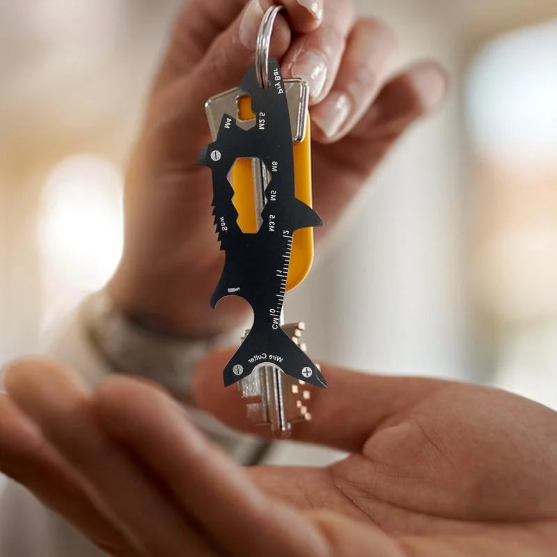 15-in-1 Shark Multitool Keychain | Bottle Opener & Screwdriver Multitool Keychain QXL