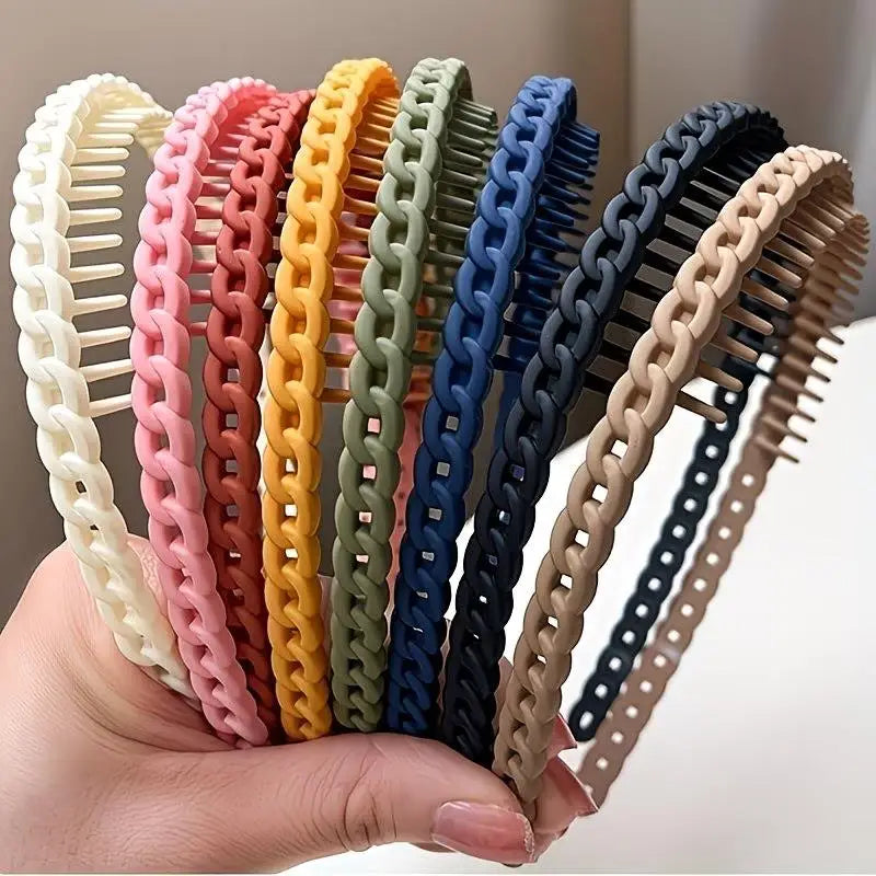5-Pack Wide Fashion Headbands | Non-Slip, Hand-Decorated Fashion Headband Set QXL
