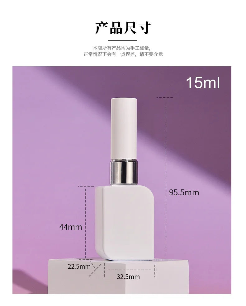 White Glass Empty Nail Polish Bottles 8ml 10ml 15ml with Brush Nail Polish Bottle QXL