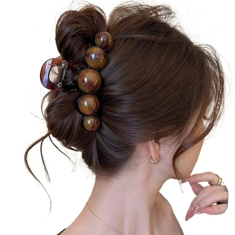 Gradient Beaded Hair Claw Clip | 11cm Geometric Retro Hairpin Hair Claw Clip QXL