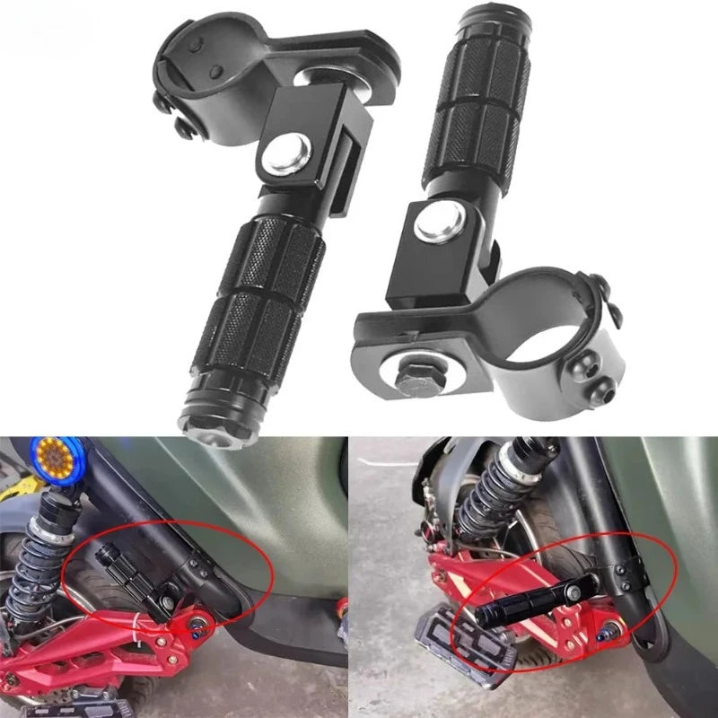 M8 Foldable Motorcycle Rear Footpegs | CNC Aluminium Universal Motorcycle Footpegs QXL