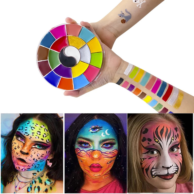 20-Color Face & Body Paint Palette | Halloween & Cosplay Makeup Face & Body Paint QXL