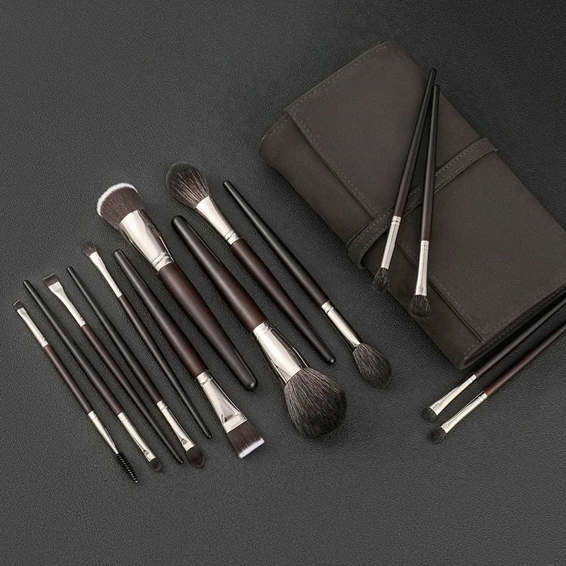 15-Piece Wool Makeup Brush Set | Eyeshadow, Foundation & More Makeup Brush Set QXL