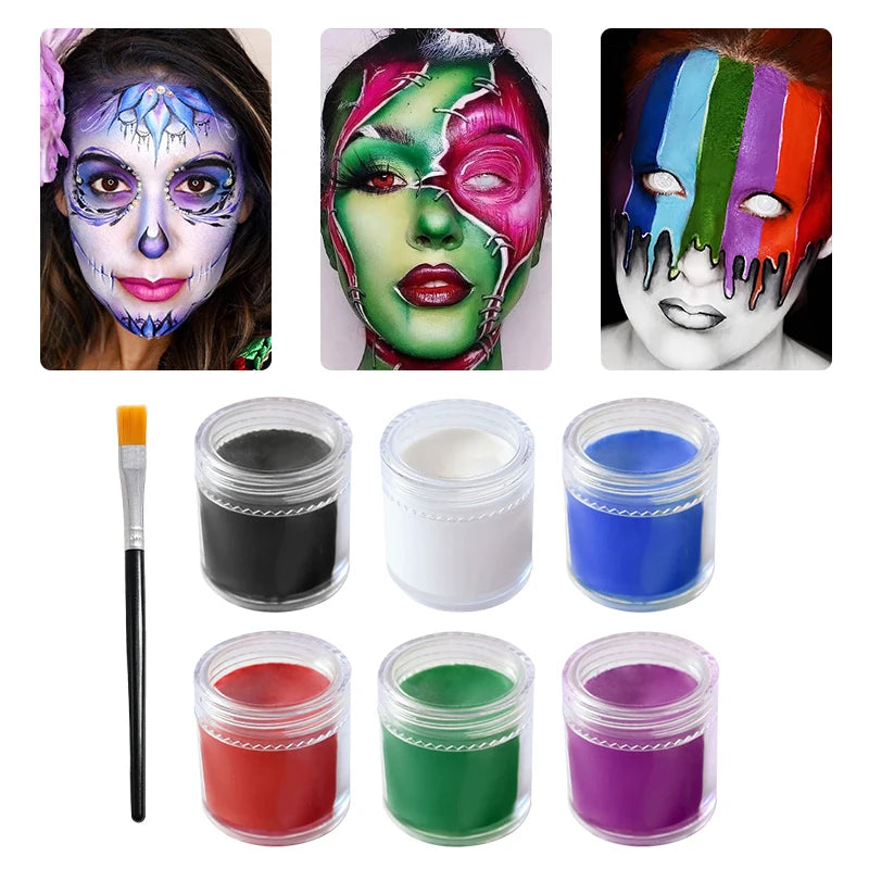 10g Face & Body Oil Paint Cream with Brush | Halloween Cosplay Face & Body Paint QXL