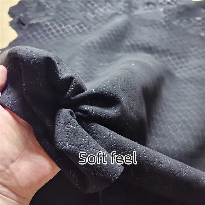 Black Embossed Sheepskin Leather 0.8–1mm | DIY Shoes & Crafts Leather Craft Fabric QXL