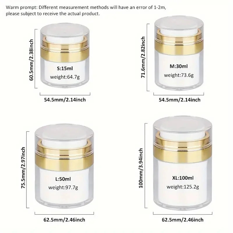 Airless Pump Jar Refillable Vacuum Bottle 15–100ml Airless Pump Jar QXL