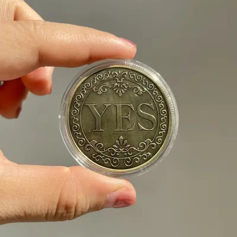 YES/NO Floral Replica Coin | Collectible Souvenir Silver & Gold Collectible Replica Coin QXL