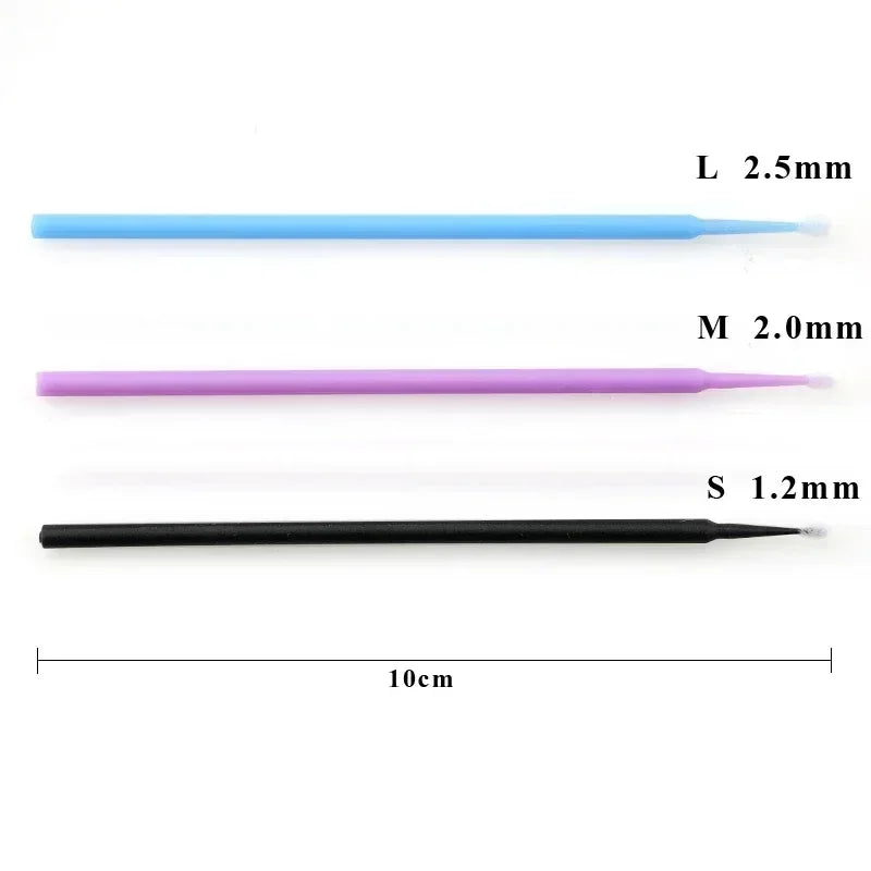 100-Pack Disposable Micro Brushes for Lash Extensions & Lips Disposable Micro Brushes QXL