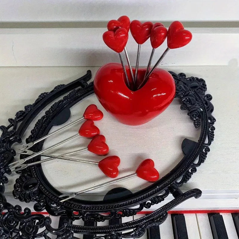 Stainless Steel Heart Fruit & Cake Fork Set | Party Tableware Dessert Fork Set QXL
