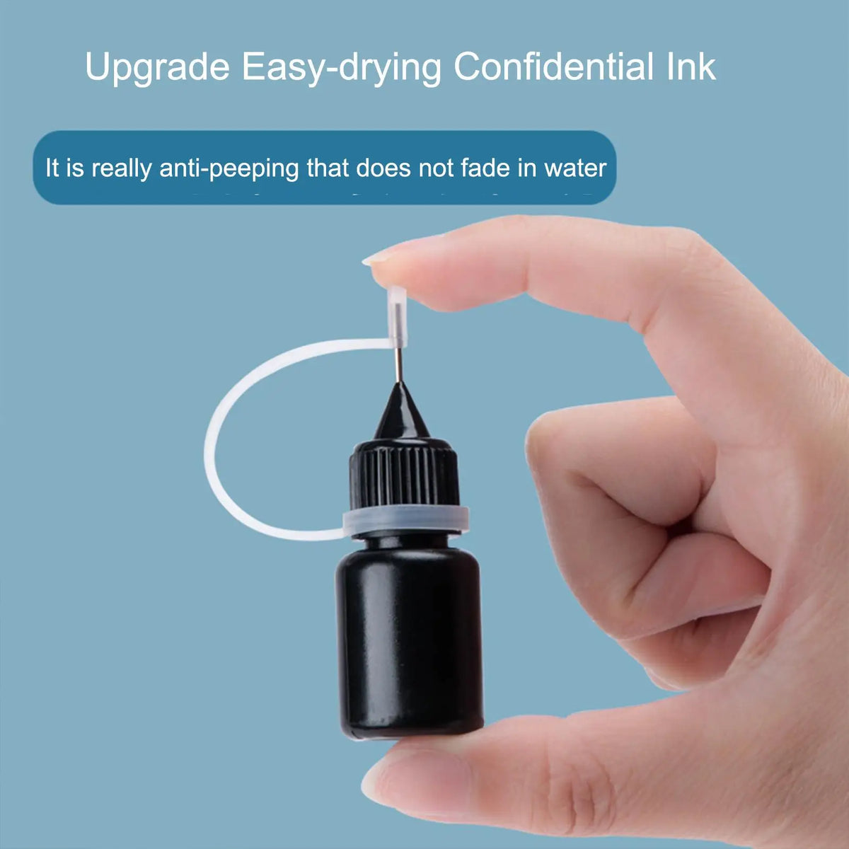 5ml Black Ink Refill for Privacy Stamp Roller | Waterproof Stamp Ink Refill QXL