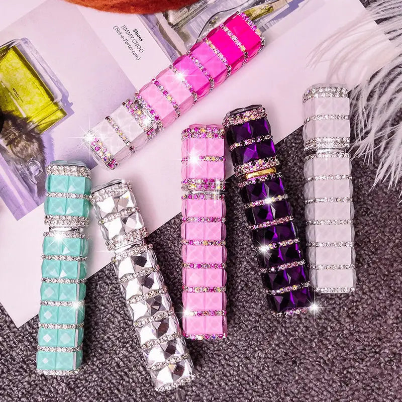 Diamond-Encrusted Refillable Perfume Fine Mist Spray Bottle Perfume Atomizer Bottle QXL