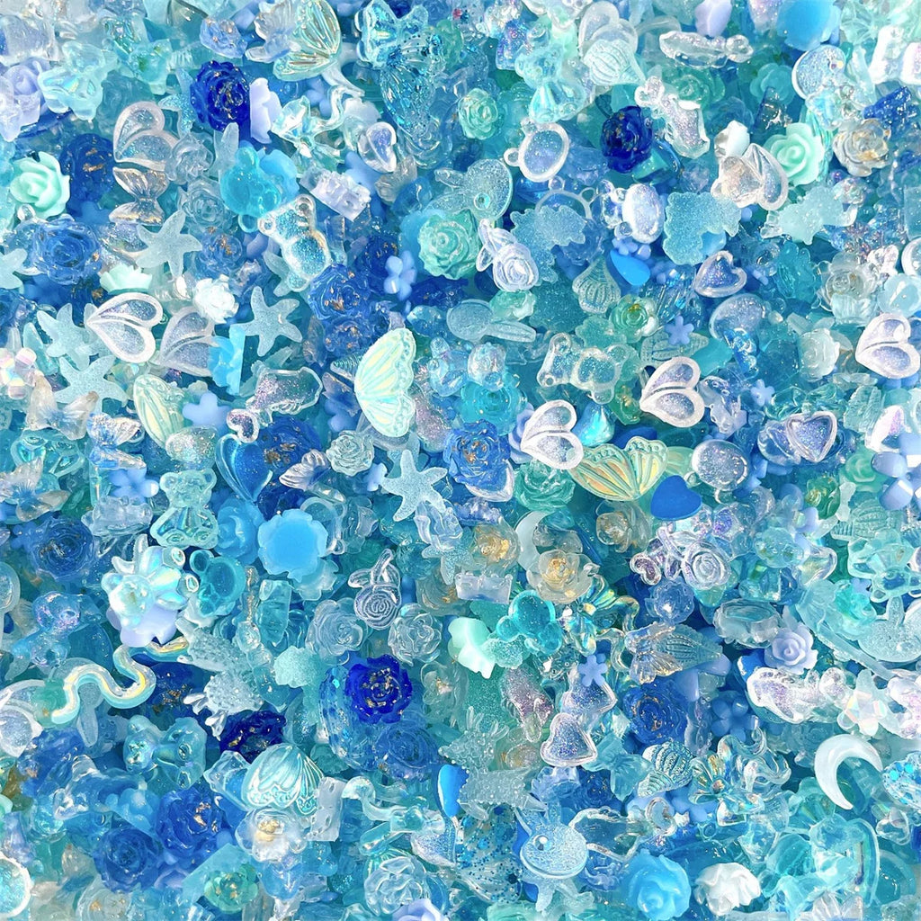 50-Pc 3D Kawaii Resin Nail Charms | Mixed Rhinestone Decor Nail Art Charms QXL