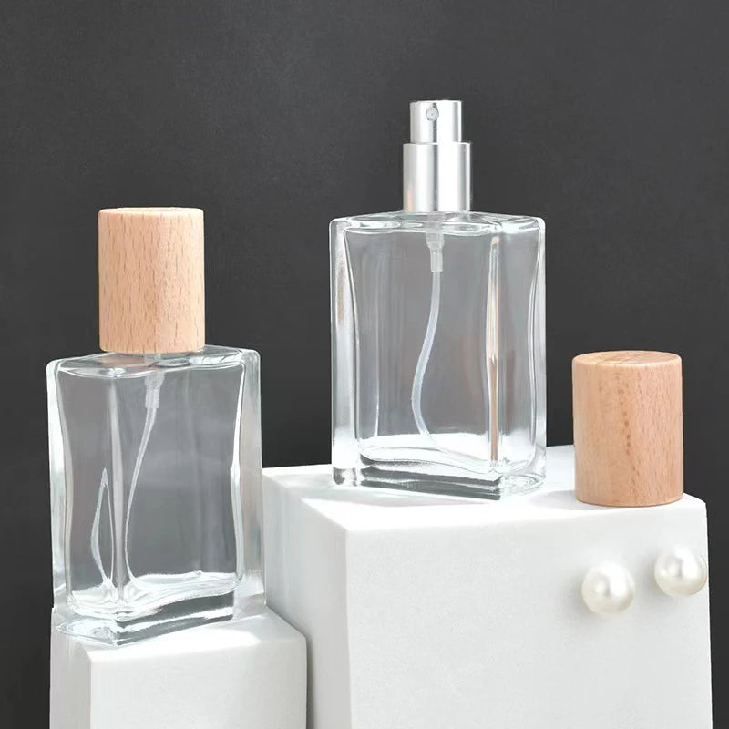 Square Glass Perfume Bottle | Refillable Spray Atomizer 15–50ml Perfume Spray Bottle QXL