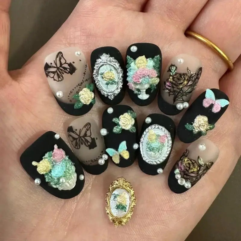 3D Vintage Bouquet Silicone Nail Art Mold | DIY Manicure Tool Silicone Nail Mold QXL