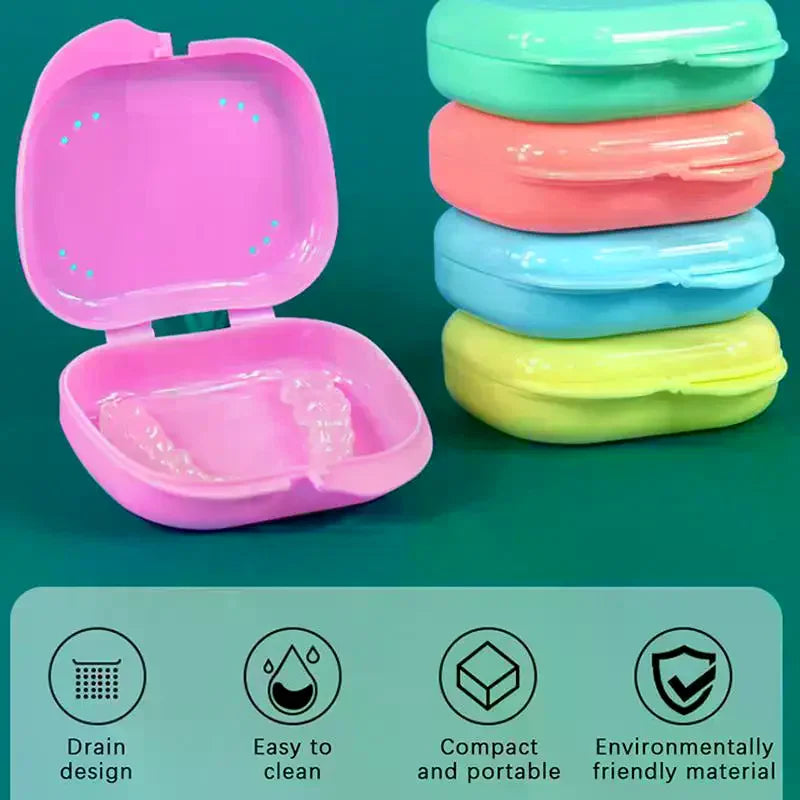 Denture Retainer Case with Vent Holes | Plastic Storage Box Denture Storage Case QXL