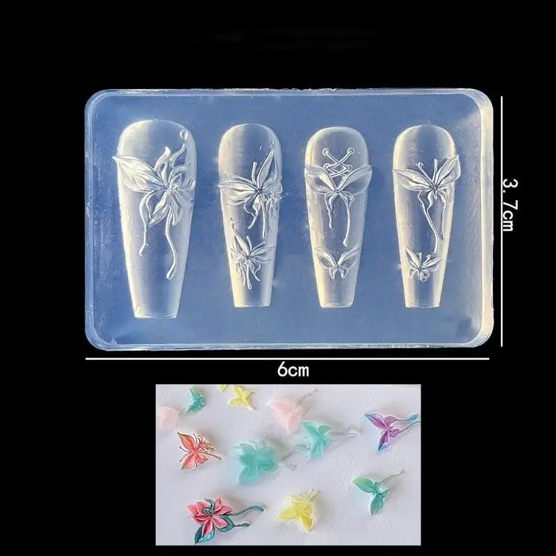 3D Butterfly Silicone Nail Art Mold | Reusable DIY Mold Nail Art Mold QXL